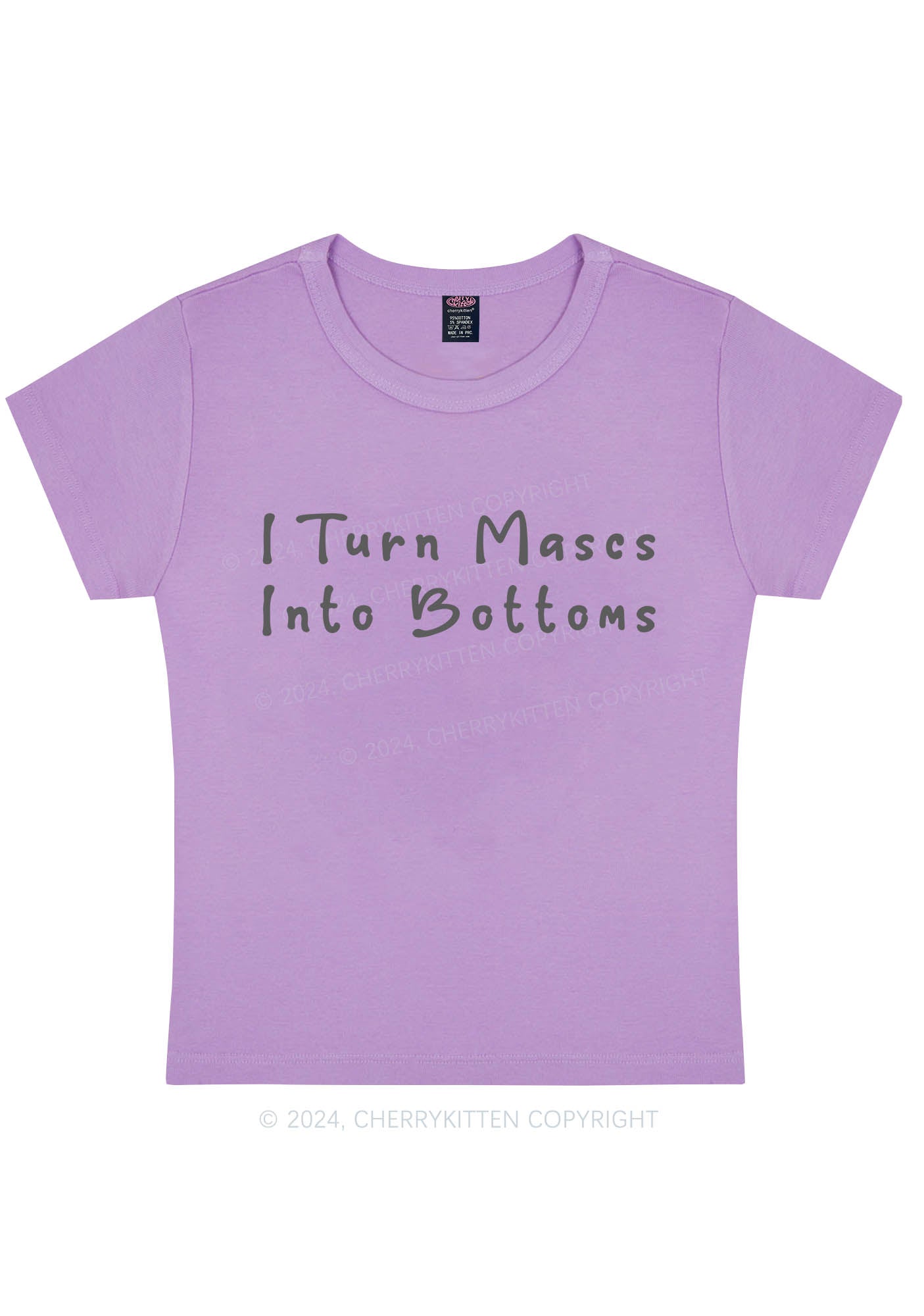 Curvy Turn Mascs Into Bottoms Y2K Baby Tee Cherrykitten