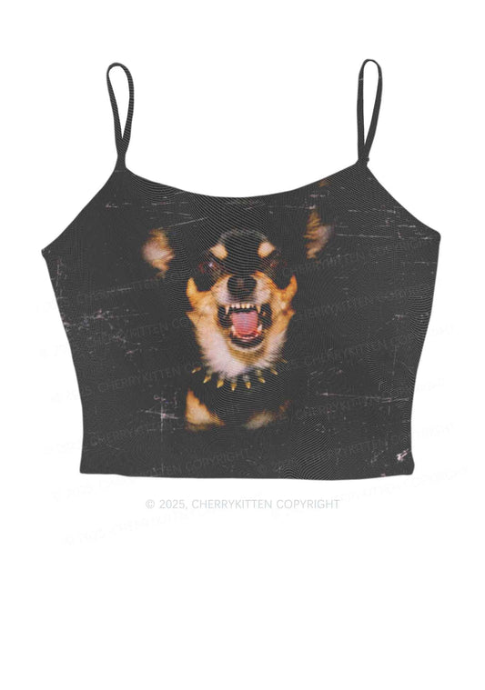Growling Puppy Y2K Mesh Cami Tank Cherrykitten