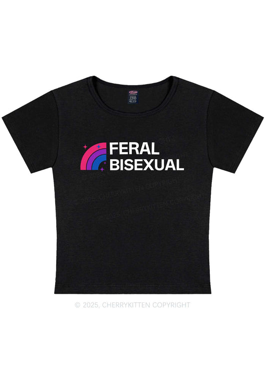 Feral Bisexual Pride Y2K Baby Tee Cherrykitten