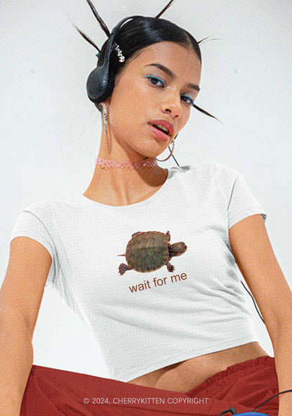 Wait For Turtle Y2K Baby Tee Cherrykitten