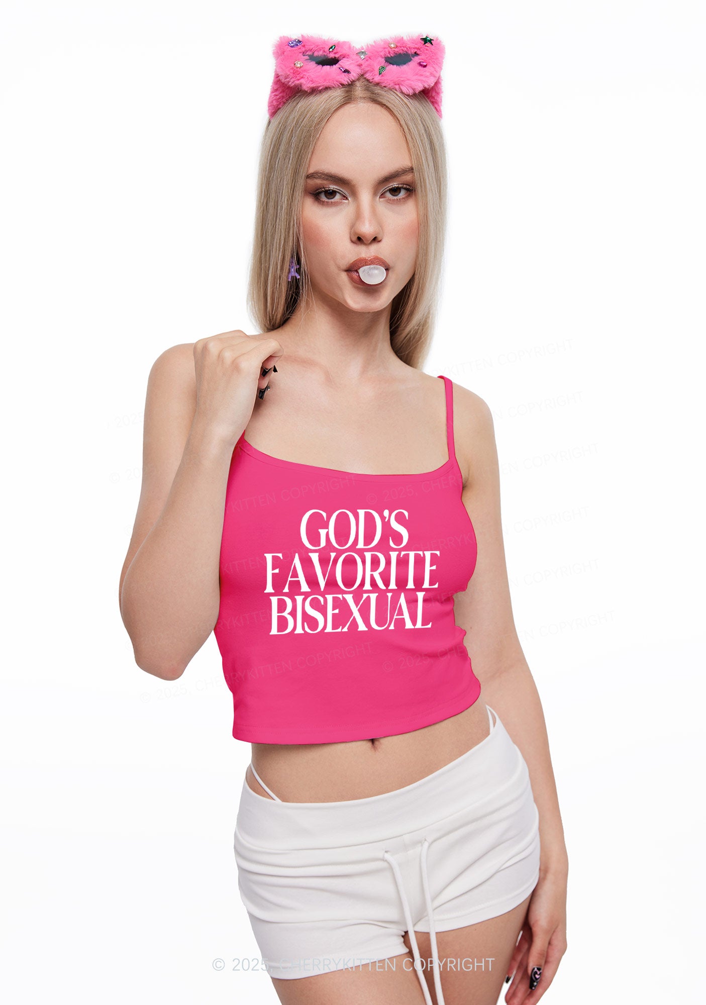 Gods Favorite Bisexual Pride Y2K Spaghetti Strap Cami Cherrykitten