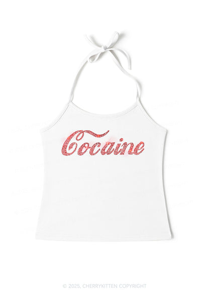 Rhinestone Special Cola Y2K Halter Neck Cami Cherrykitten