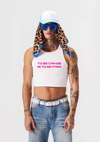 To Be Cringe Is To Be Free Y2K Crop Tank Top Cherrykitten