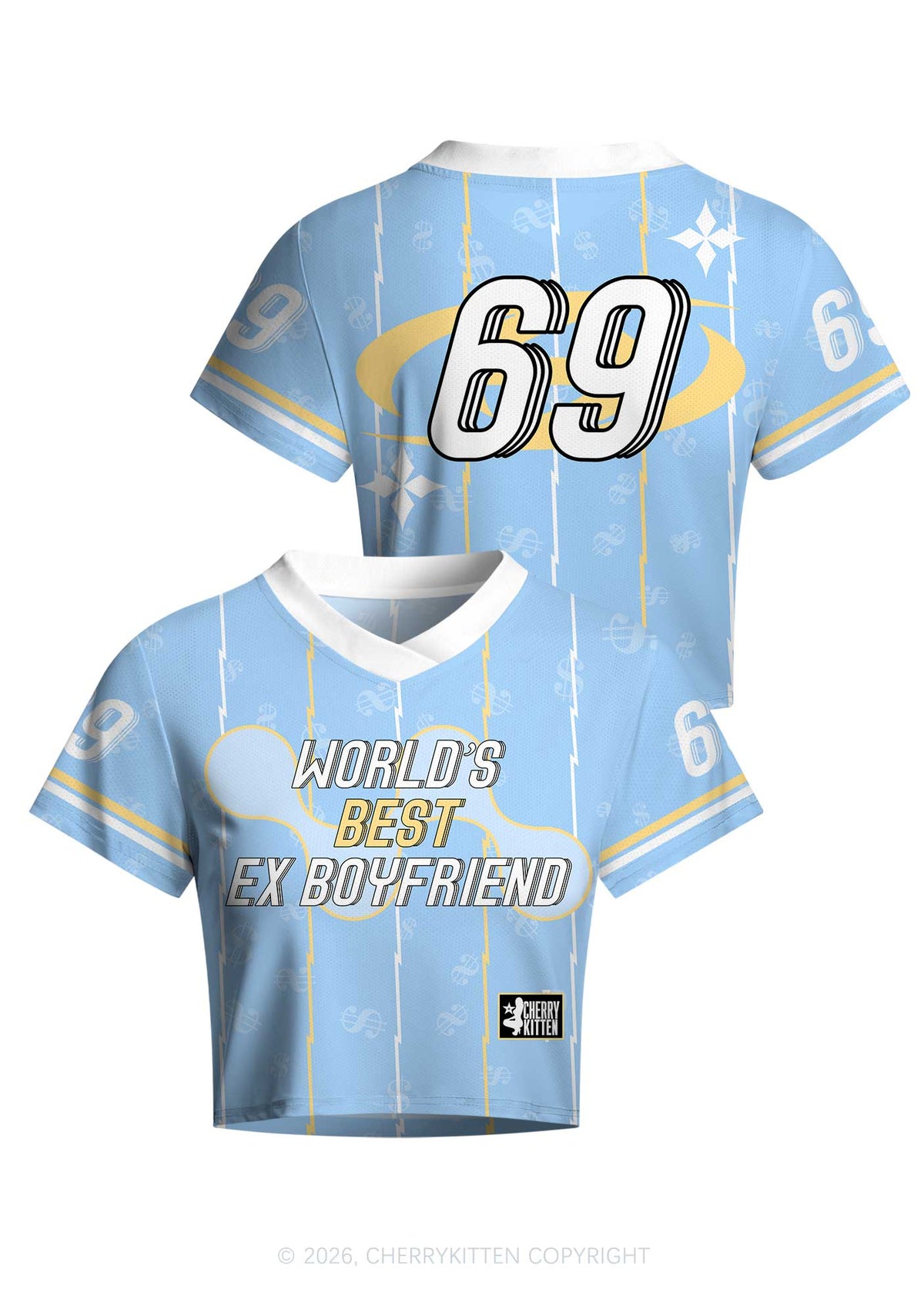 Best Ex Boyfriend Y2K Crop Football Jersey Shirts Cherrykitten