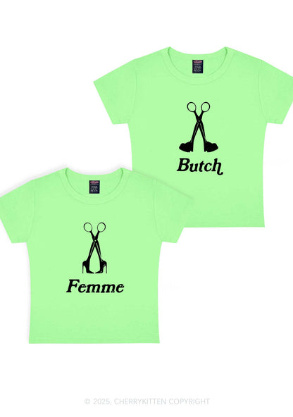 Femme Butch Scissors Y2K Valentine's Day Baby Tee Cherrykitten