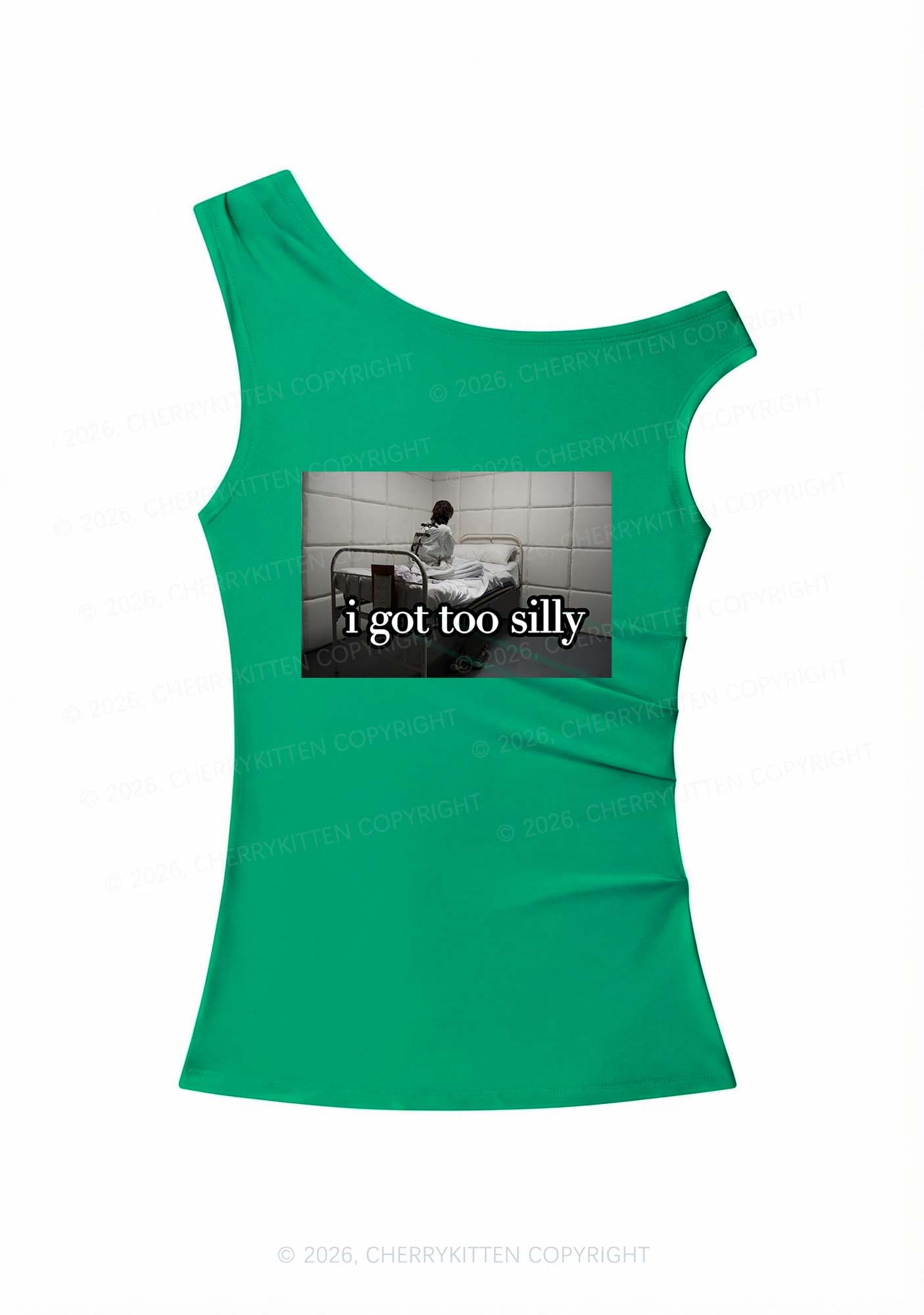I Got Too Silly Y2K Off Shoulder Tank Top Cherrykitten