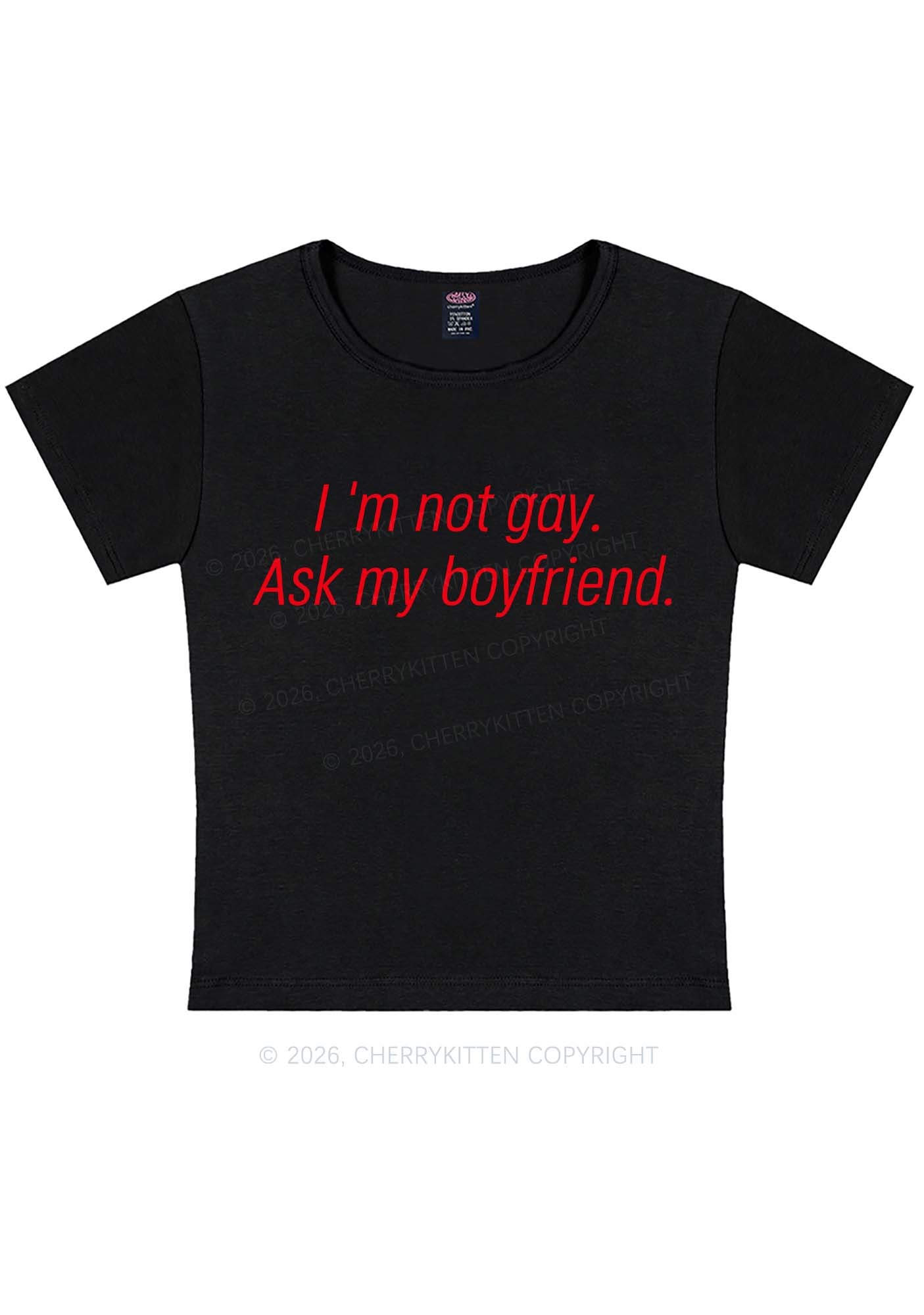 Im Not Gay Pride Y2K Baby Tee Cherrykitten