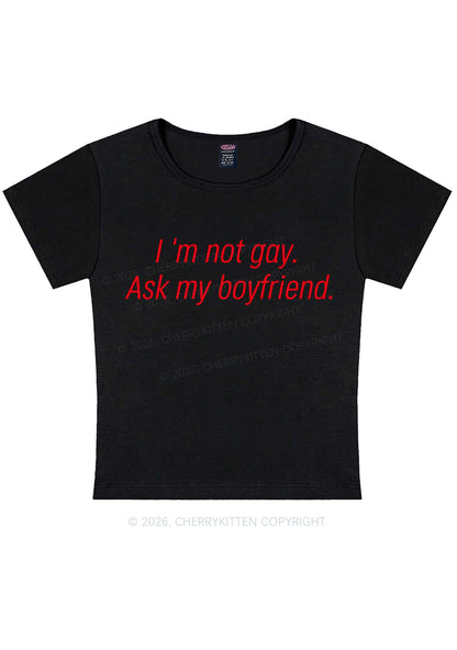 Im Not Gay Pride Y2K Baby Tee Cherrykitten