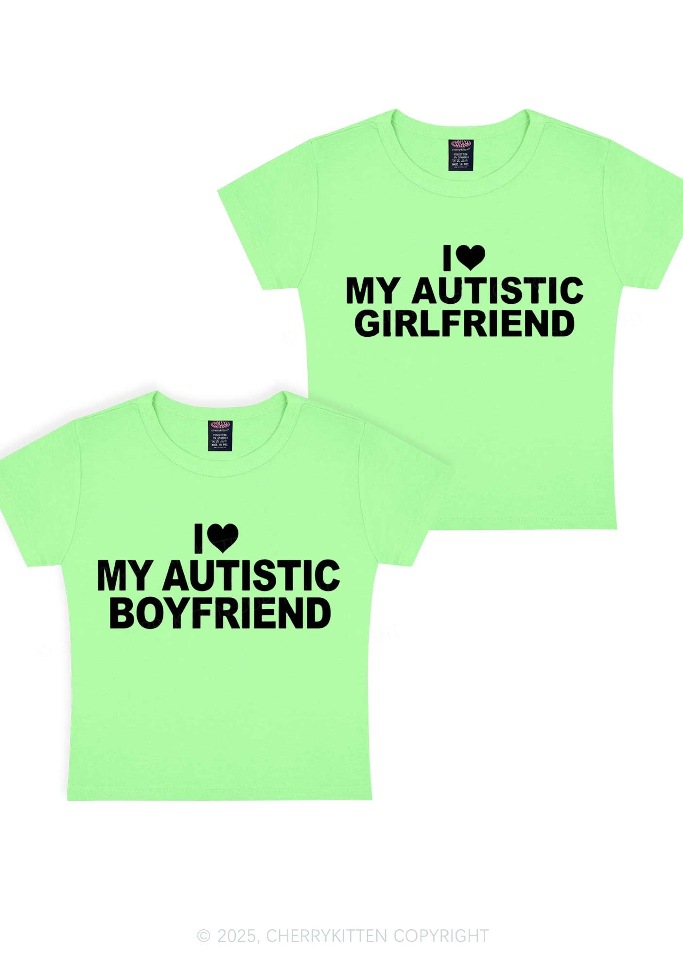 I Love My Autistic GF BF Y2K Valentine's Day Baby Tee Cherrykitten