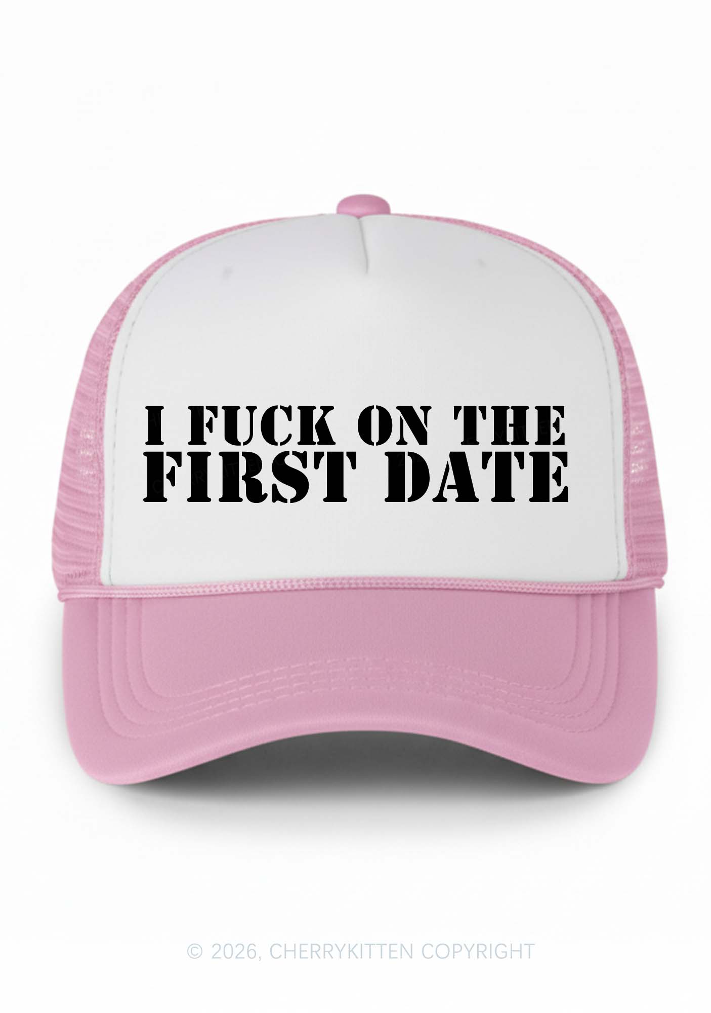 Fxxk On First Date Y2K Colorblock Trucker Hat Cherrykitten