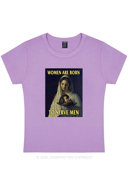 Women Born To Serve Y2K Baby Tee Cherrykitten