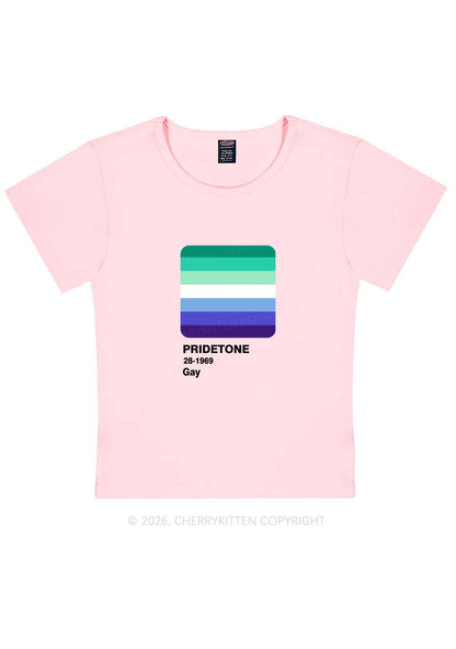 Pridetone Gay Pride Y2K Baby Tee Cherrykitten