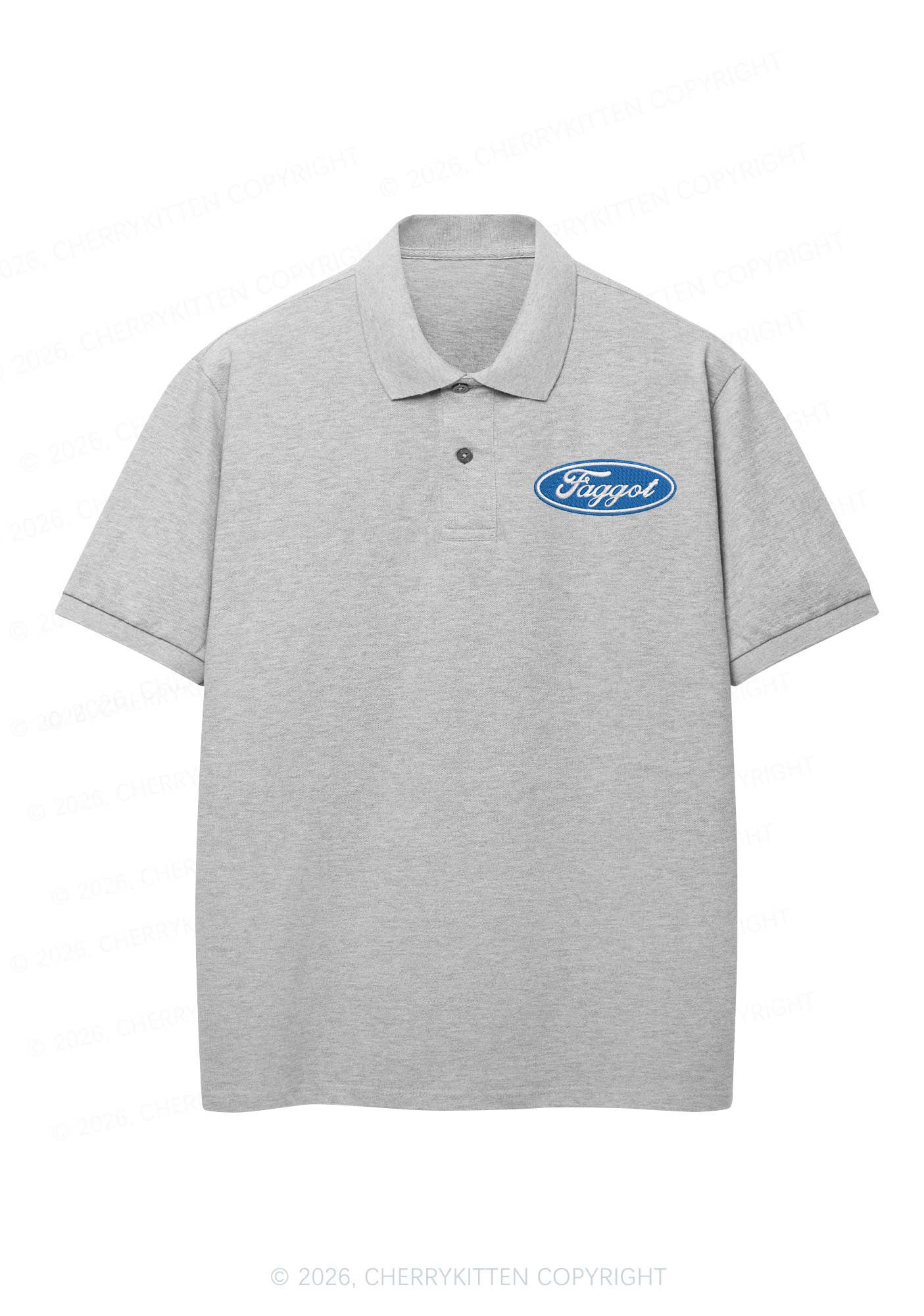 Embroidered Faggot Pride Y2K Polo Shirts Cherrykitten