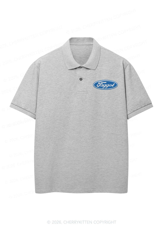 Embroidered Faggot Pride Y2K Polo Shirts Cherrykitten