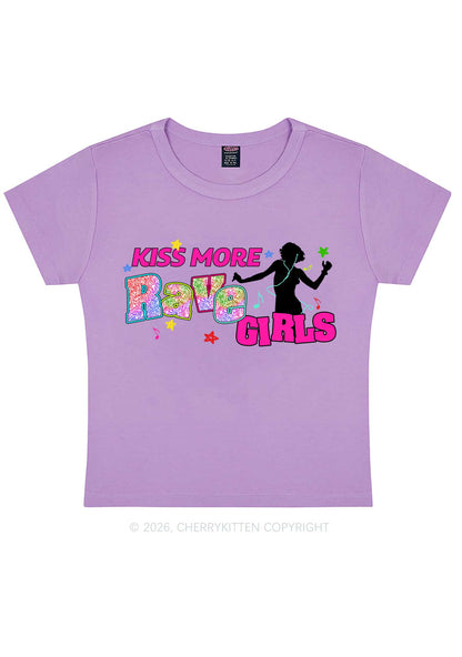 Kiss More Rave Girls Y2K Baby Tee Cherrykitten
