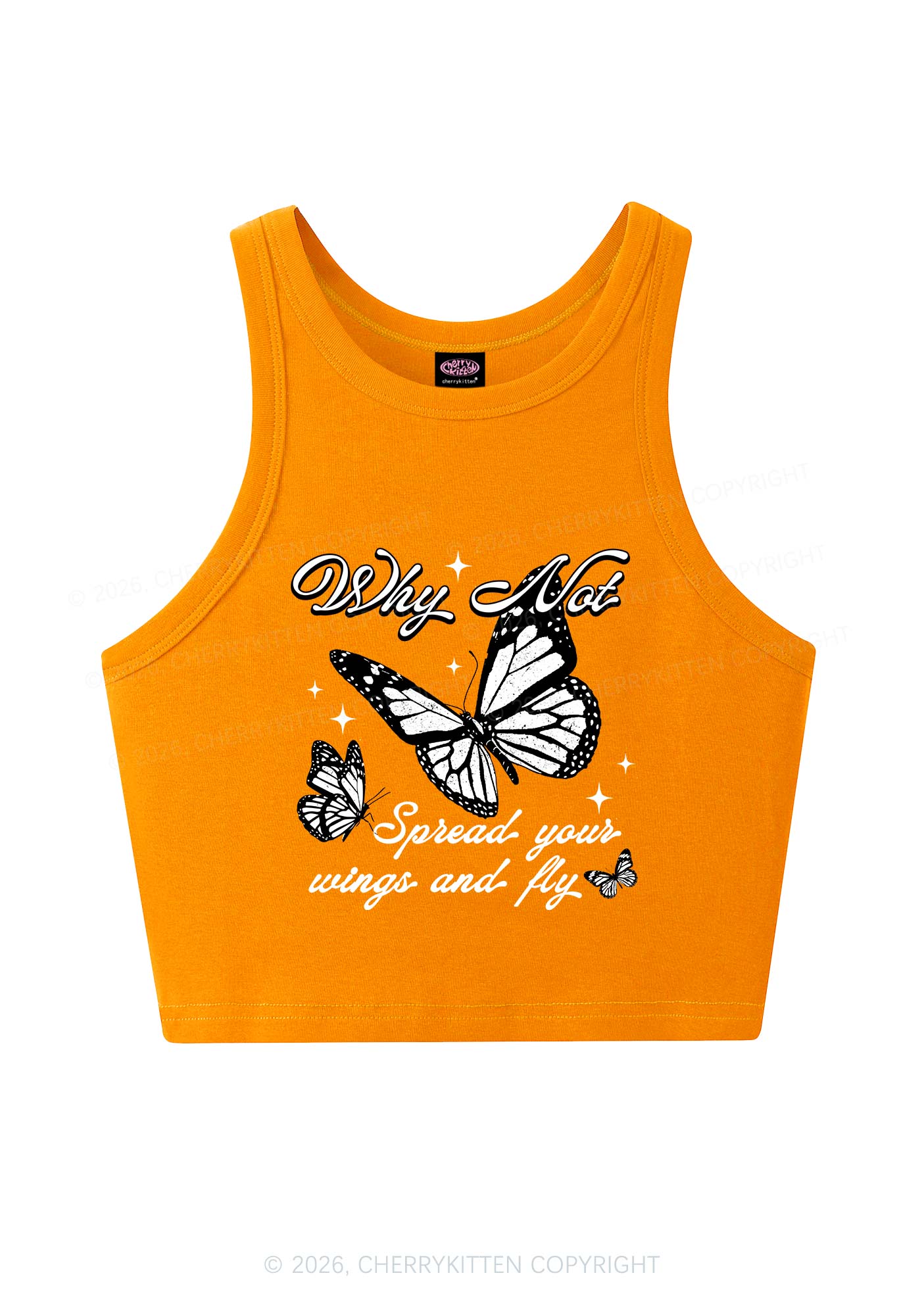 Spread Your Wings And Fly Y2K Crop Tank Top Cherrykitten