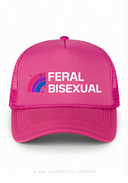 Feral Bisexual Pride Y2K Trucker Hat Cherrykitten