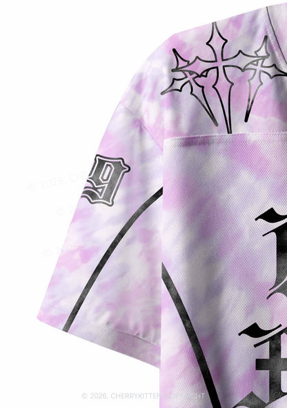 Mean Femme Pink Tie Dye Pride Y2K Crop Sport Jersey Shirts Cherrykitten