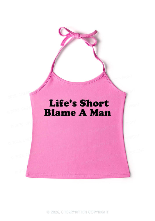 Blame A Man Y2K Halter Neck Cami Cherrykitten