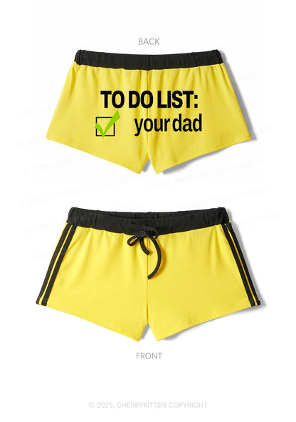 To Do List Your Dad Y2K Drawstring Mini Shorts Cherrykitten
