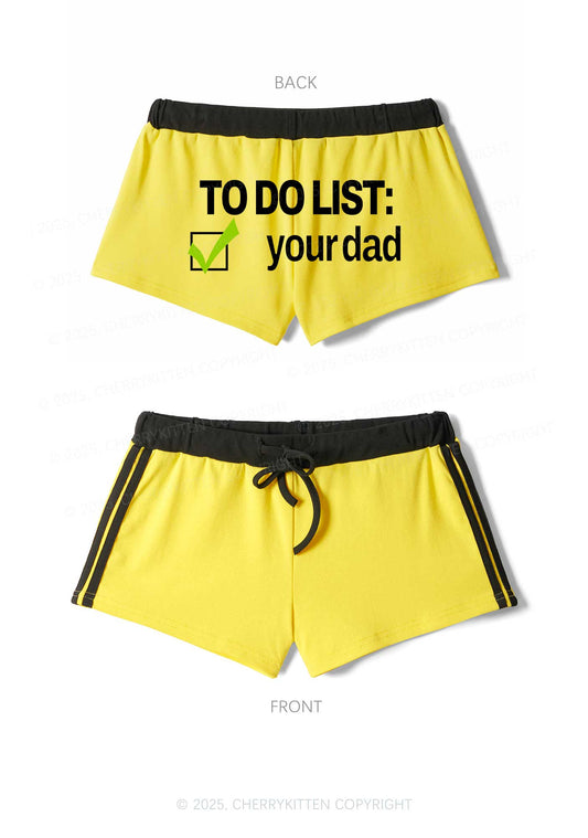 To Do List Your Dad Y2K Drawstring Mini Shorts Cherrykitten