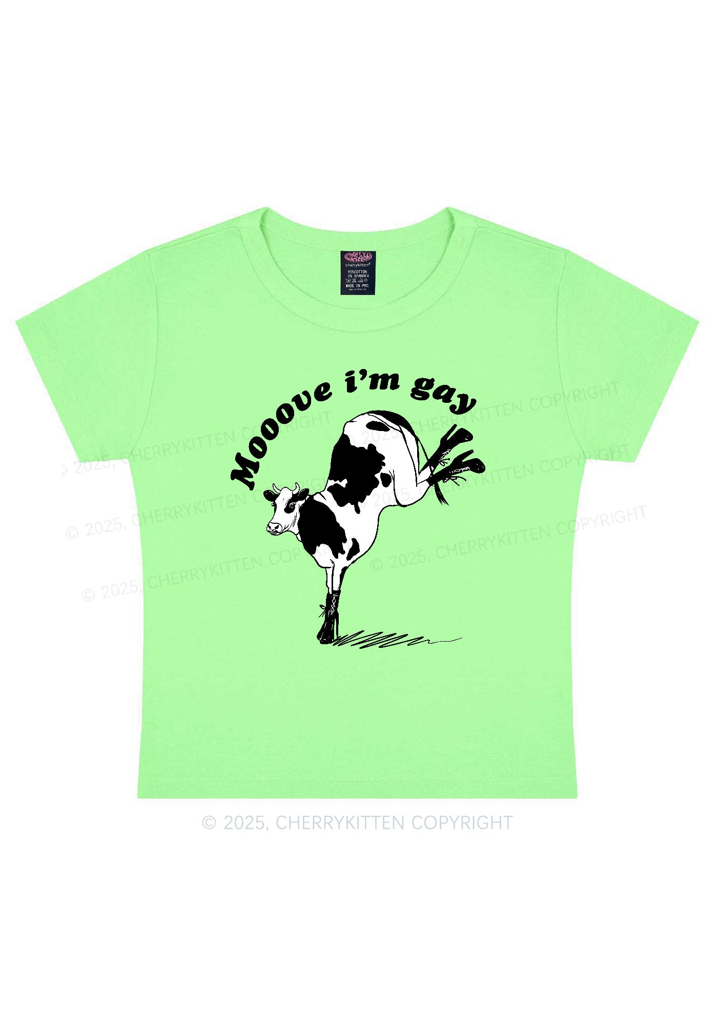 Mooove Im Gay Y2K Baby Tee Cherrykitten