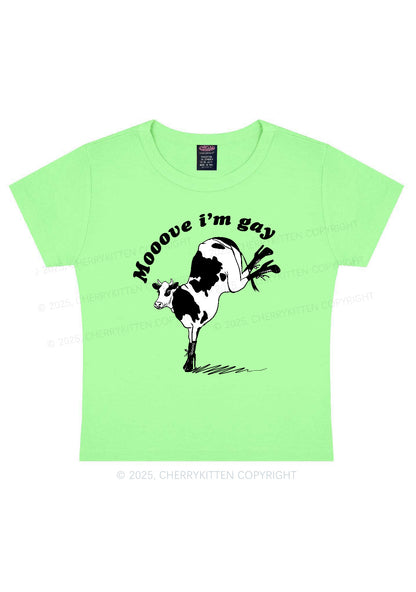 Mooove Im Gay Y2K Baby Tee Cherrykitten