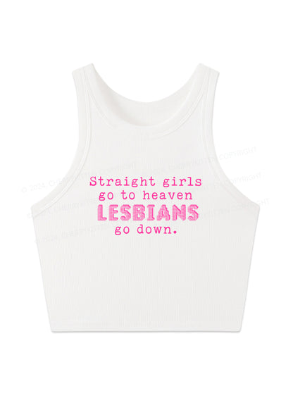 Lesbians Go Down Y2K Crop Tank Top Cherrykitten
