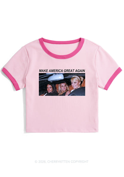 Make America Great Again Y2K Ringer Tee Cherrykitten