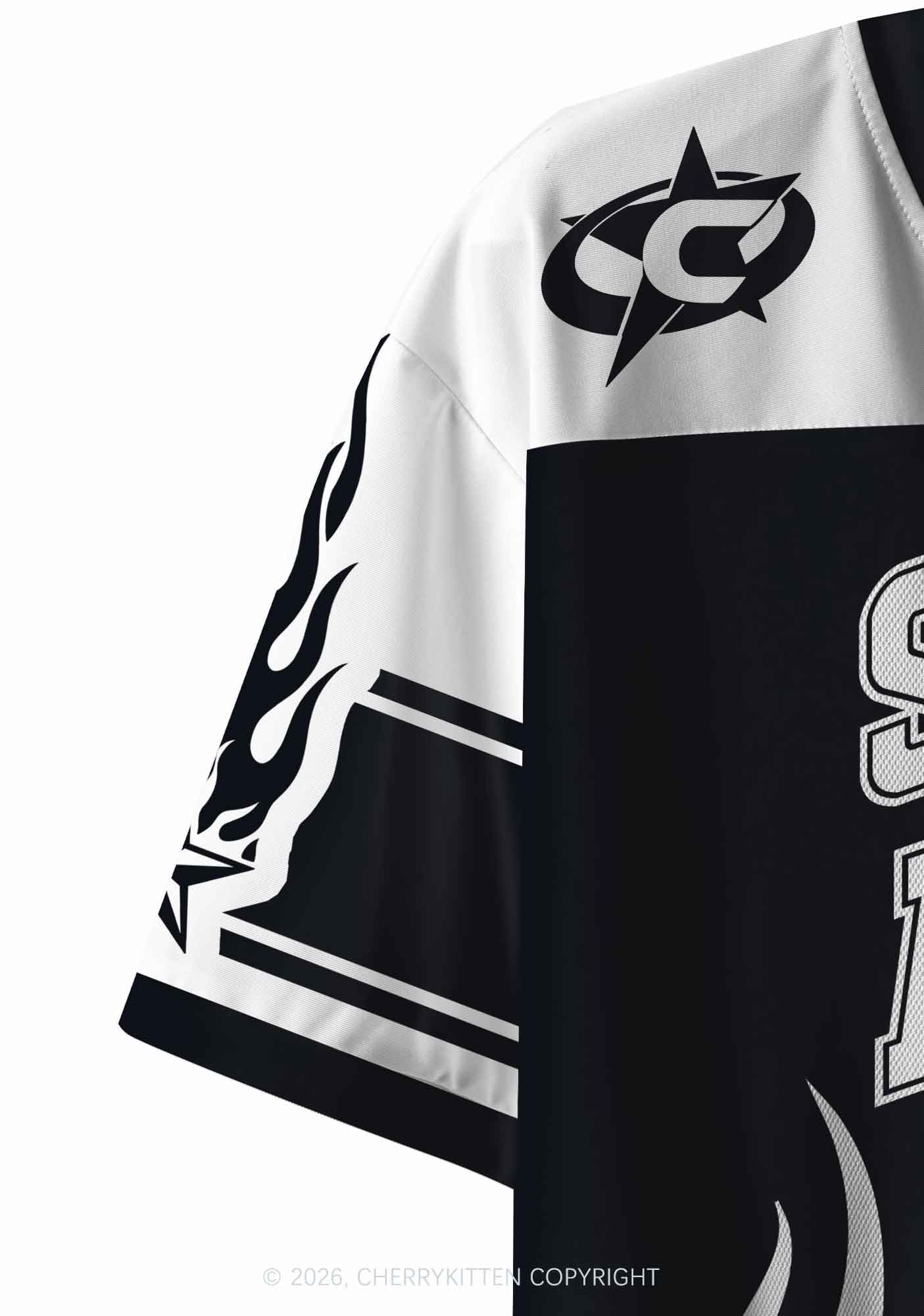 Sadistic And Autistic Y2K Crop Sport Jersey Shirts Cherrykitten