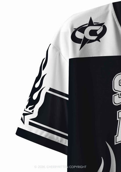Sadistic And Autistic Y2K Crop Sport Jersey Shirts Cherrykitten