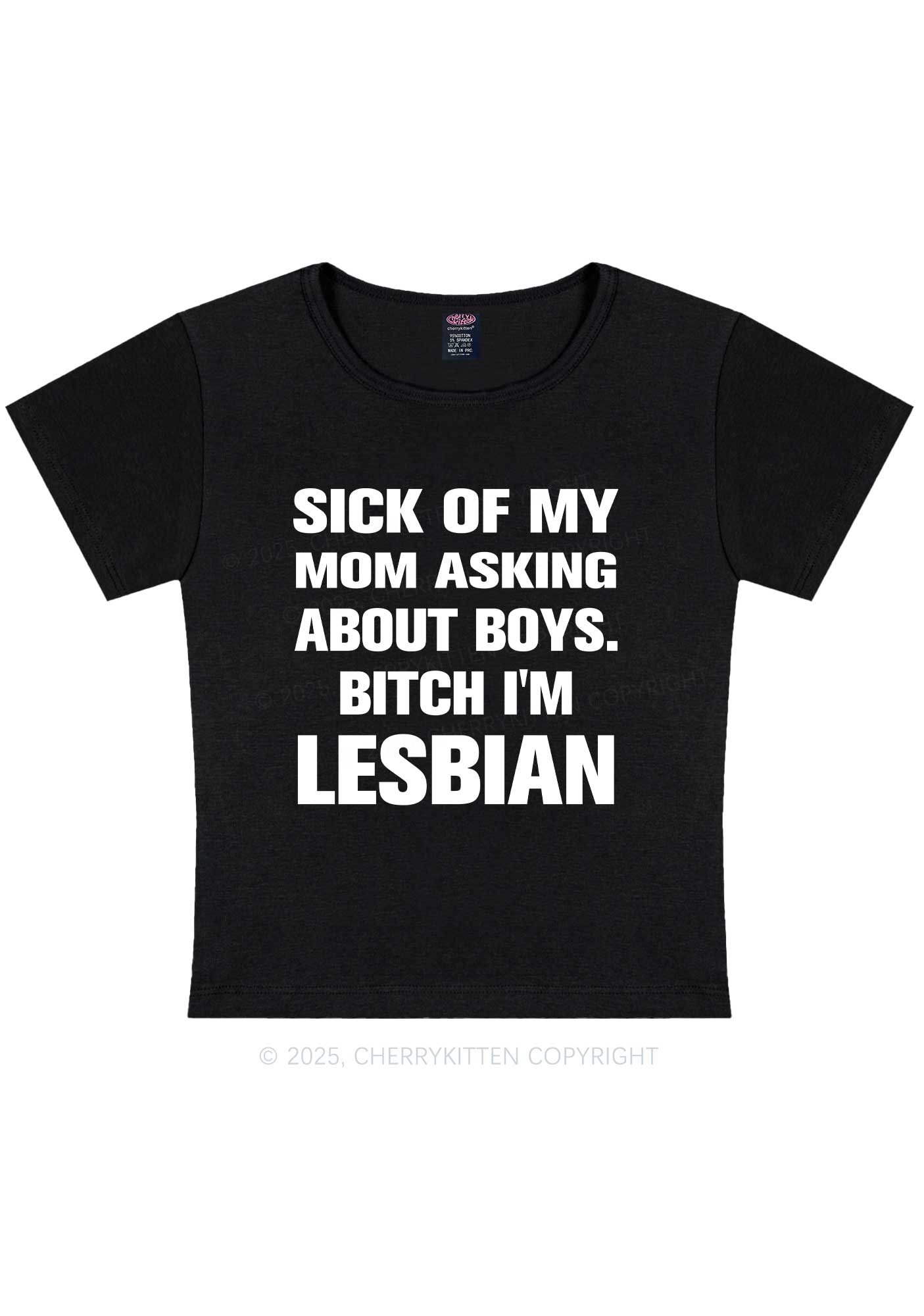 Bxxch Im Lesbian Pride Y2K Baby Tee Cherrykitten