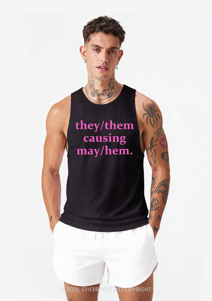 They Causing May Pride Y2K Men Racerback Tank Top Cherrykitten