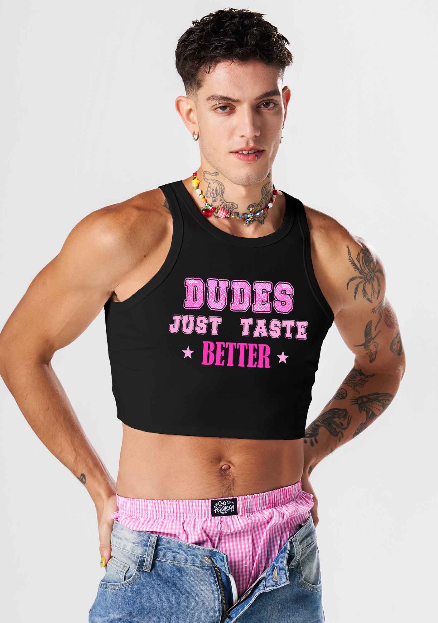 Dudes Just Taste Better Pride Y2K Crop Tank Top Cherrykitten