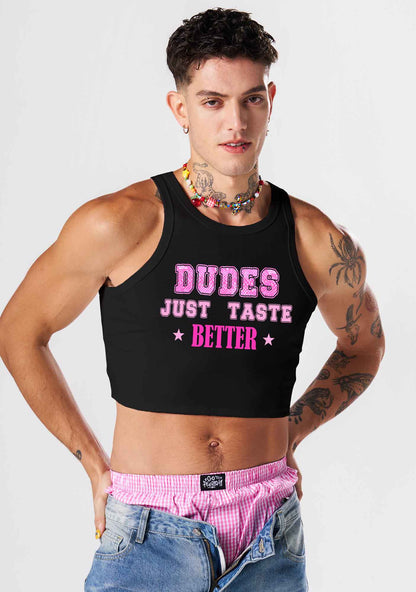 Dudes Just Taste Better Pride Y2K Crop Tank Top Cherrykitten