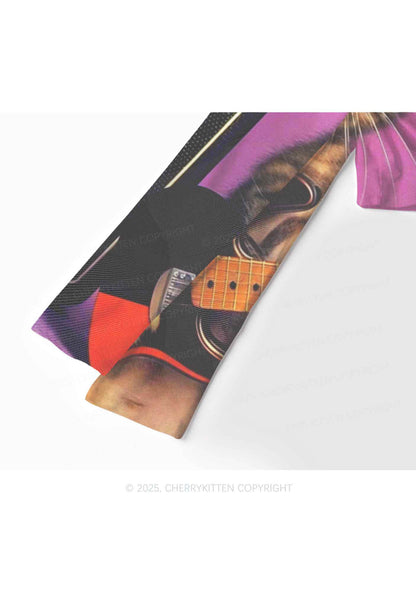 Rock Kitten Y2K Mesh Long Sleeve Crop Top Cherrykitten