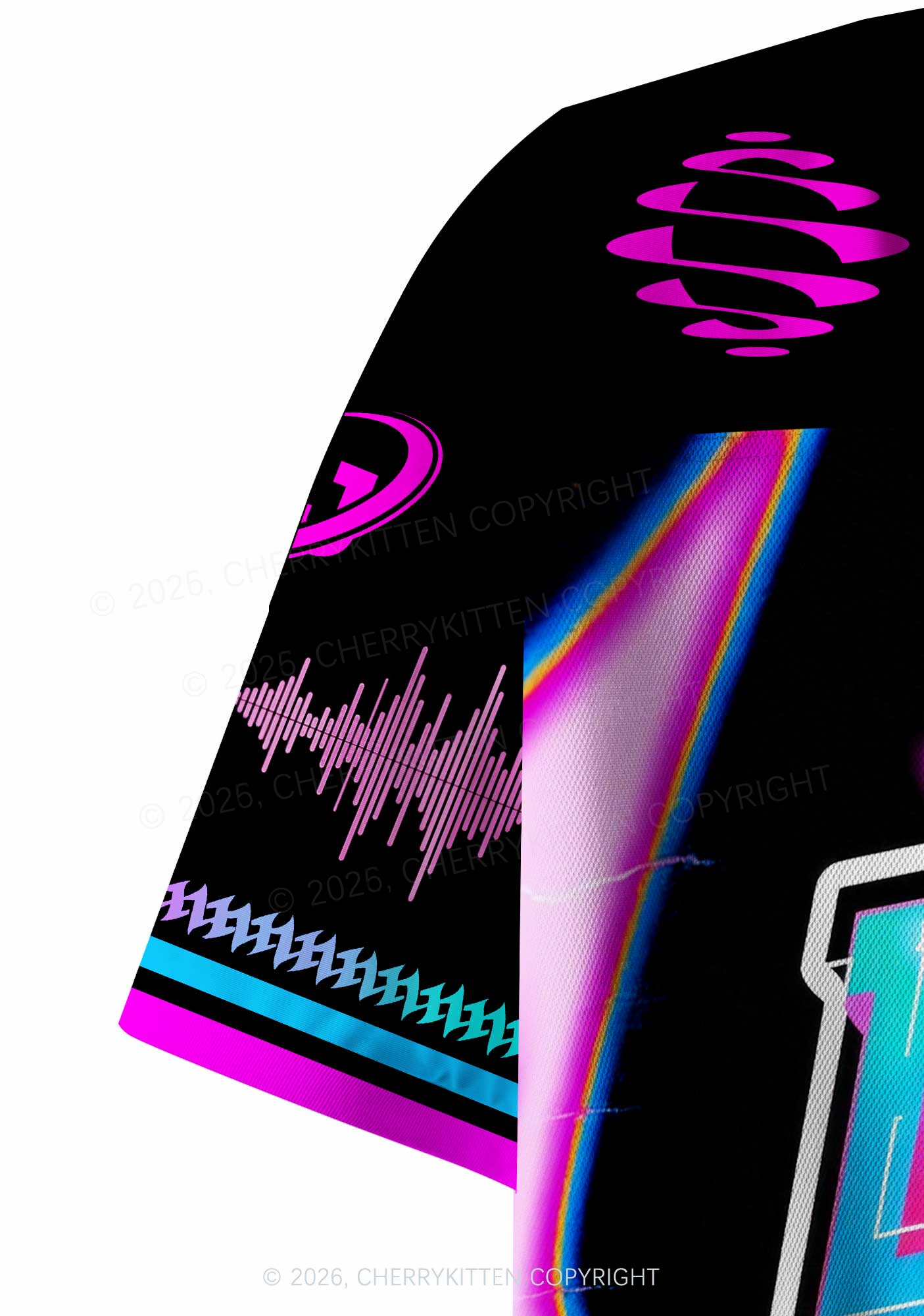 DJs Girl Neon Boombox Y2K Crop Sport Jersey Shirts Cherrykitten