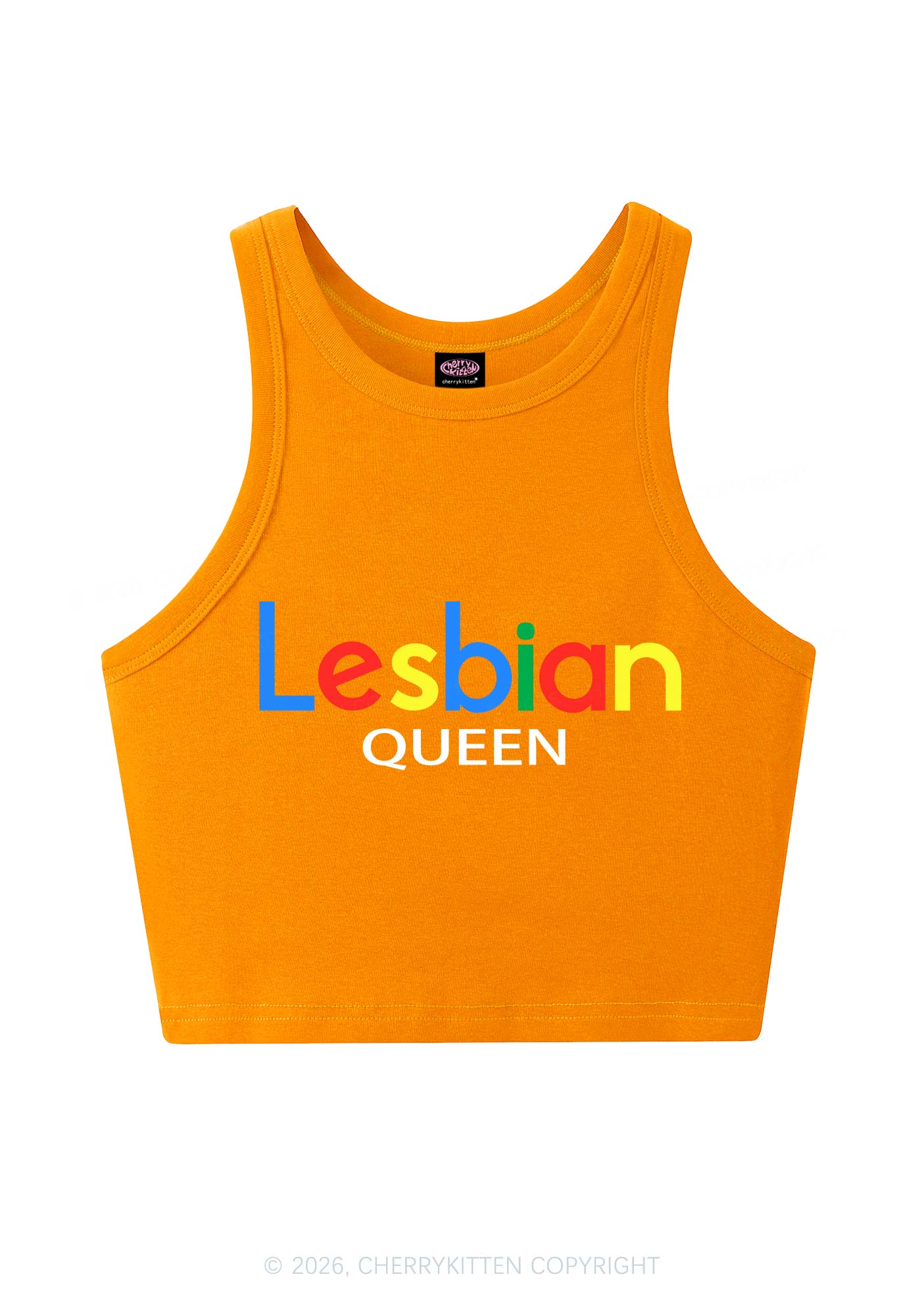 Lesbian Queen Pride Y2K Crop Tank Top Cherrykitten
