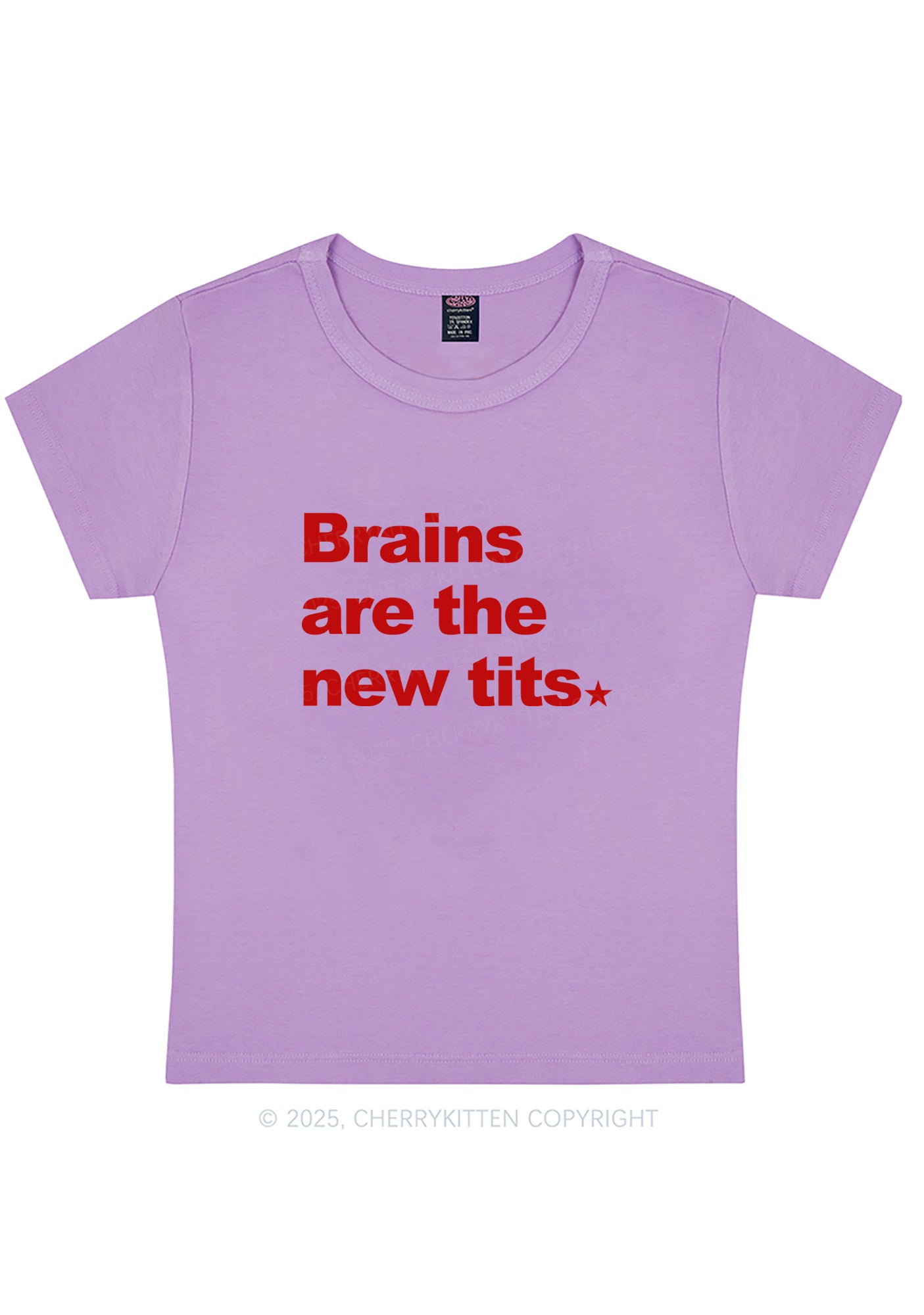 Brains Are New Txts Y2K Baby Tee Cherrykitten