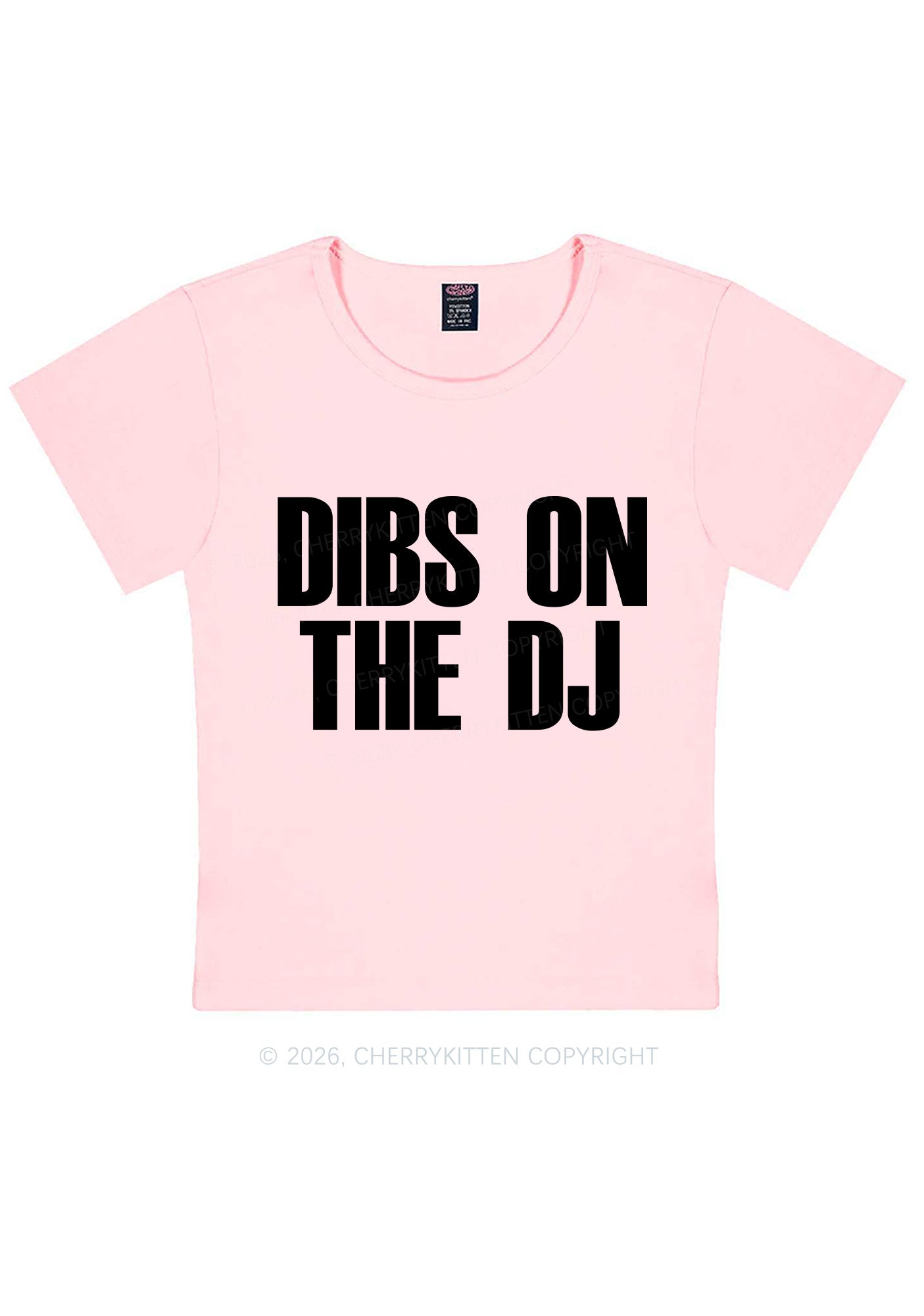 Dibs On The DJ Y2K Baby Tee Cherrykitten