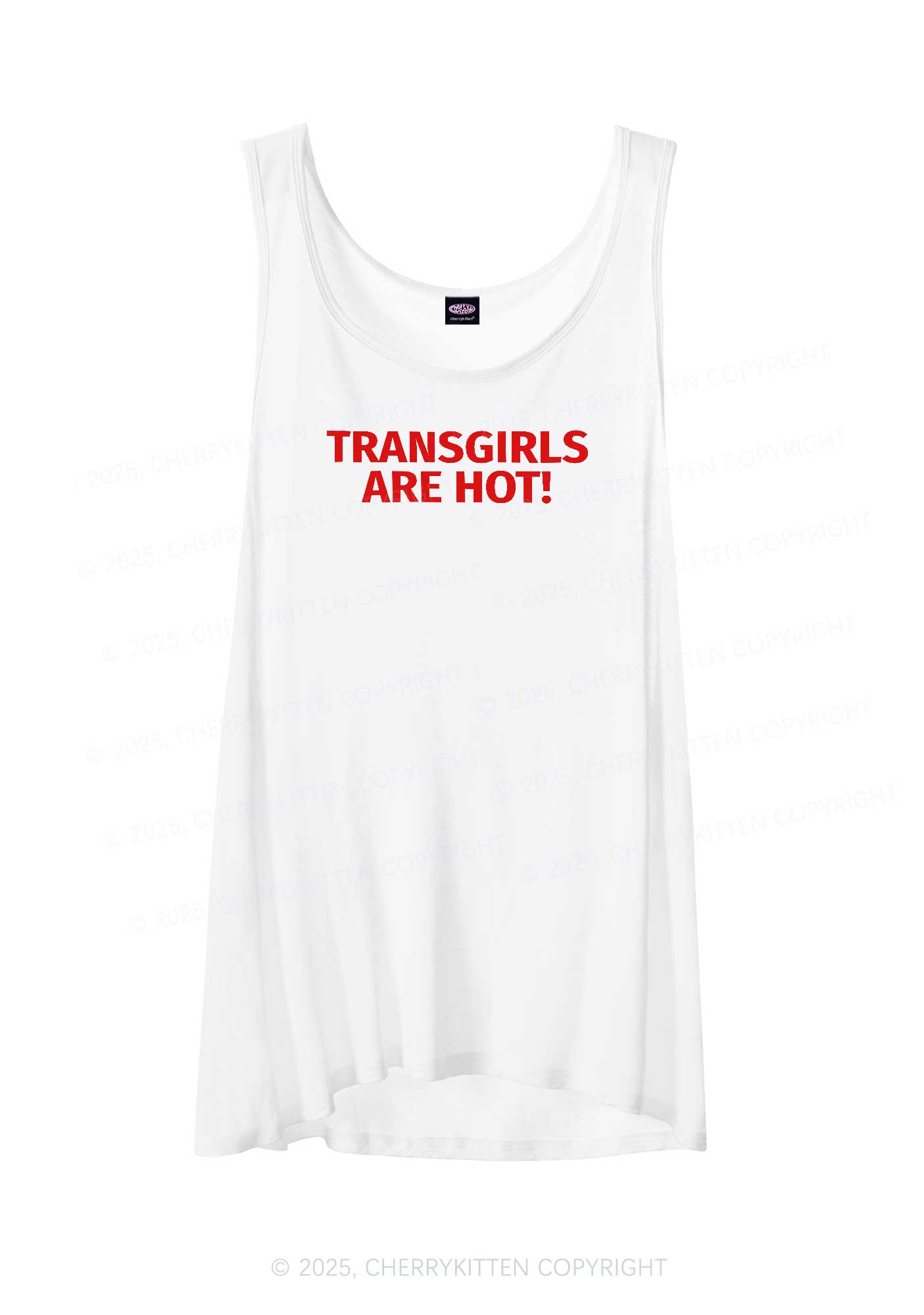 Transgirls Are Hot Pride Y2K Sheer Boyfriend Tank Cherrykitten