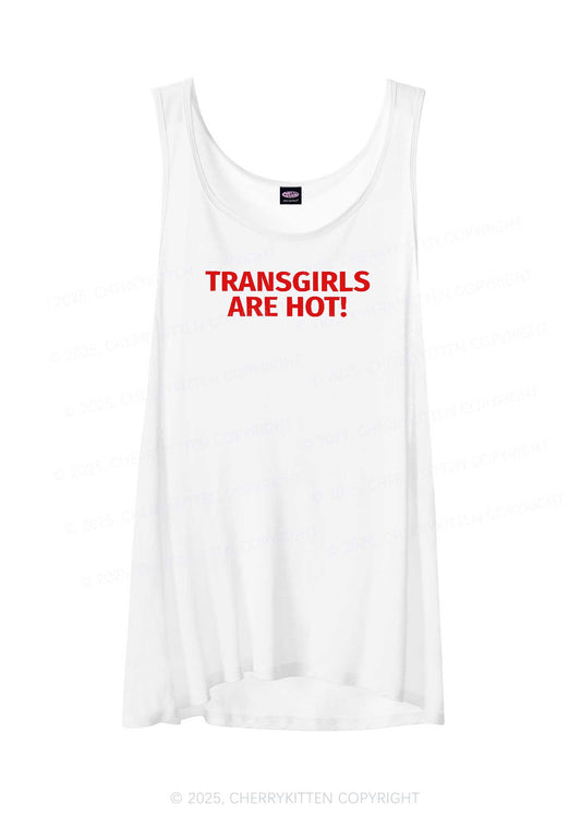Transgirls Are Hot Pride Y2K Sheer Boyfriend Tank Cherrykitten