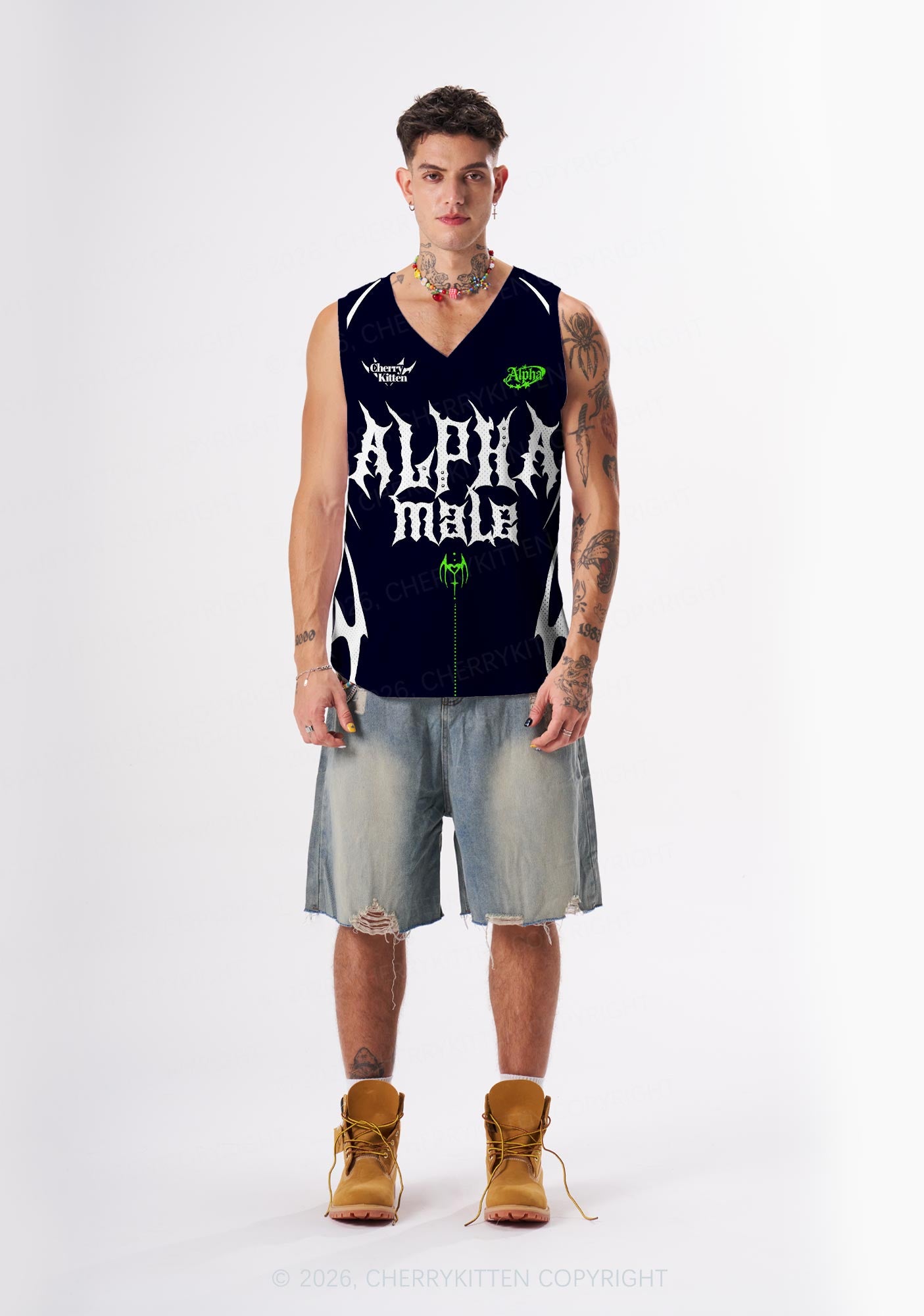 Punk Alpha Male Pride Y2K Sport Jersey Tank Cherrykitten