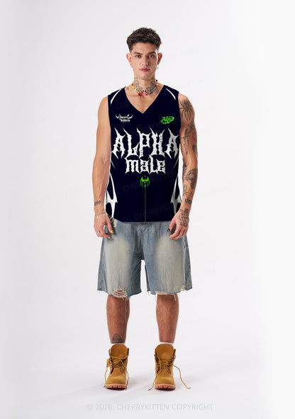 Punk Alpha Male Pride Y2K Sport Jersey Tank Cherrykitten