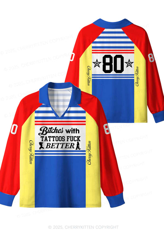 Custom Bxxches With Tattoos Fxxk Better Y2K Sport Long Sleeve Jersey Shirts Cherrykitten