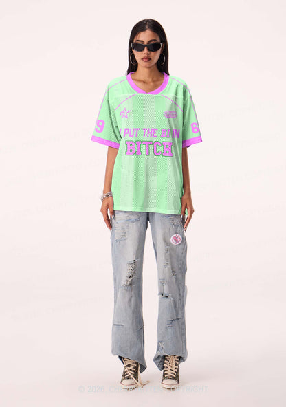 Mint Green I Put The Bi In Bxxch Pride Y2K Sport Jersey Shirts Cherrykitten