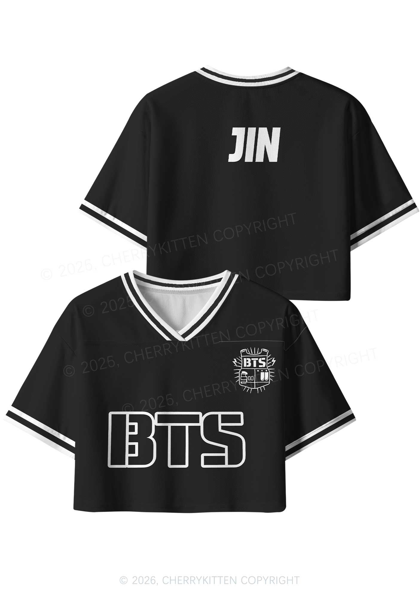 Black Kpop Members Y2K Crop Sport Jersey Shirts Cherrykitten
