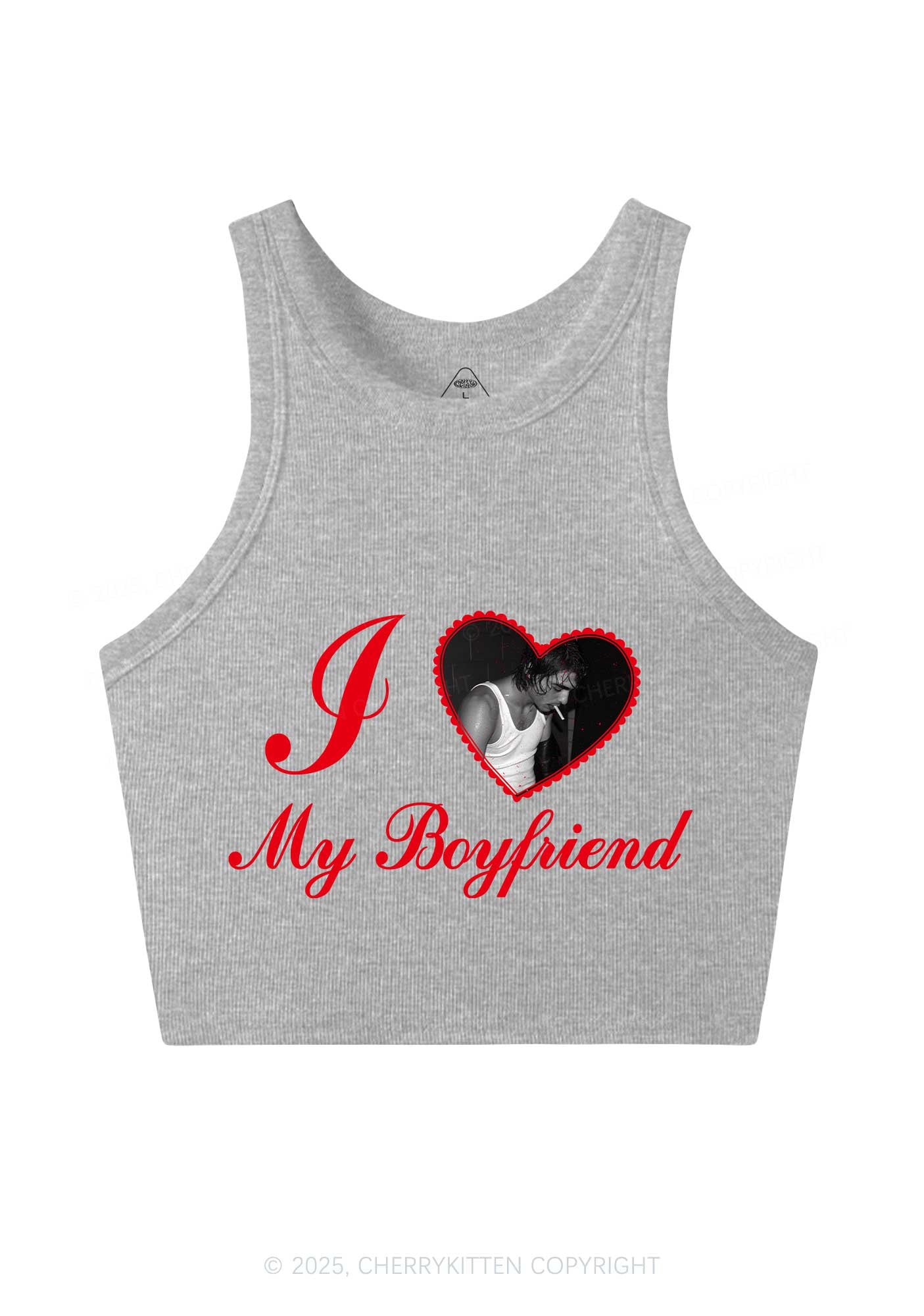 Custom Heart My Bf GF Y2K Crop Tank Top Cherrykitten