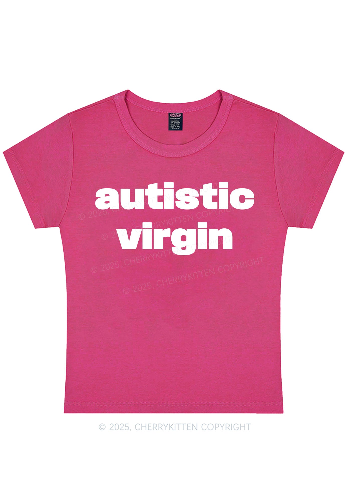 Autistic Virgin Y2K Baby Tee Cherrykitten