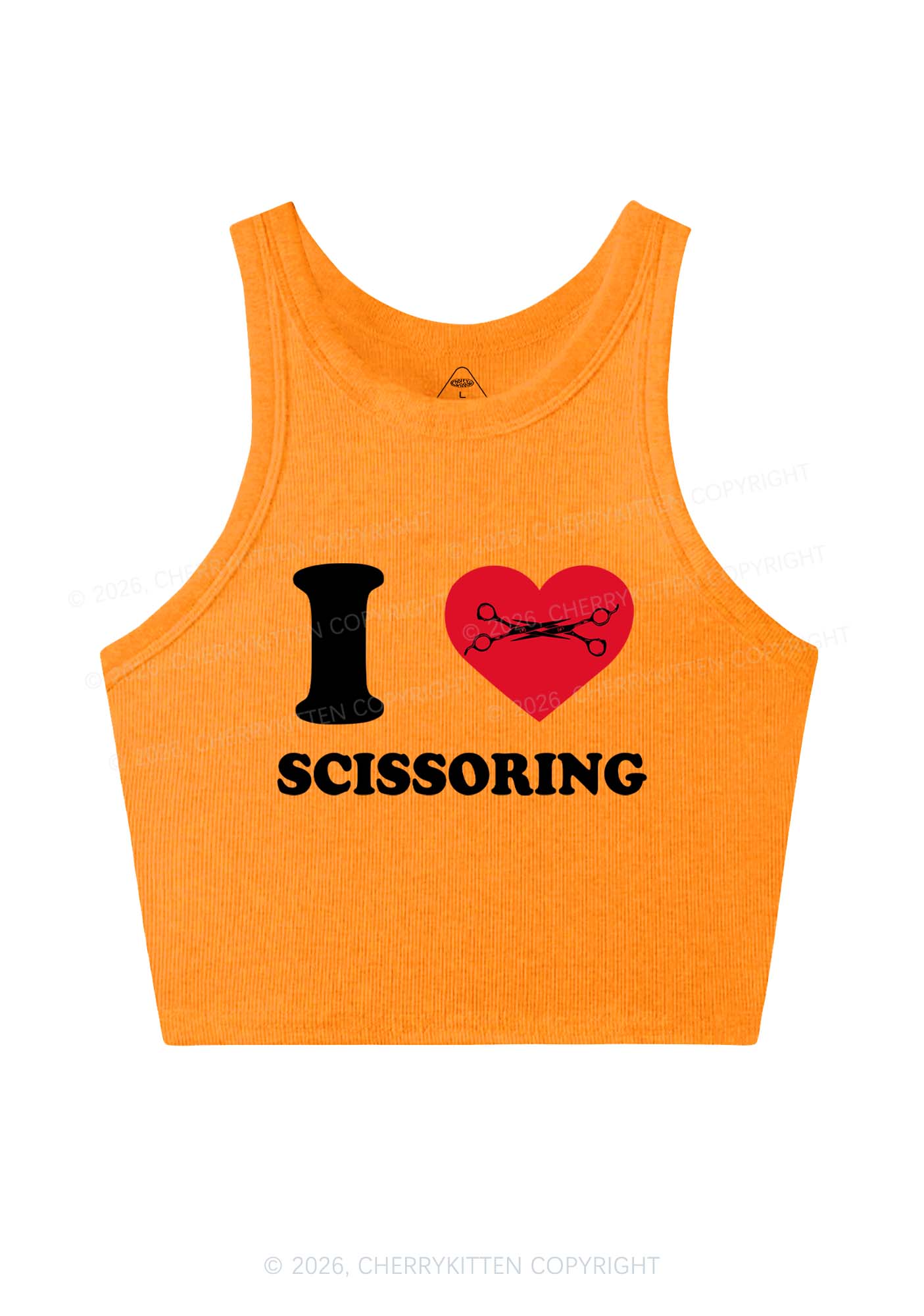 I Love Scissoring Pride Y2K Crop Tank Top Cherrykitten